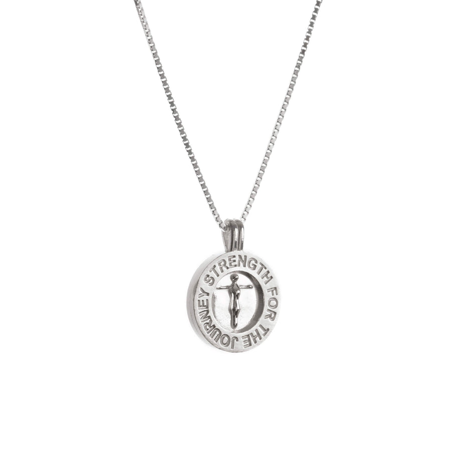 faith pendant silver on white background